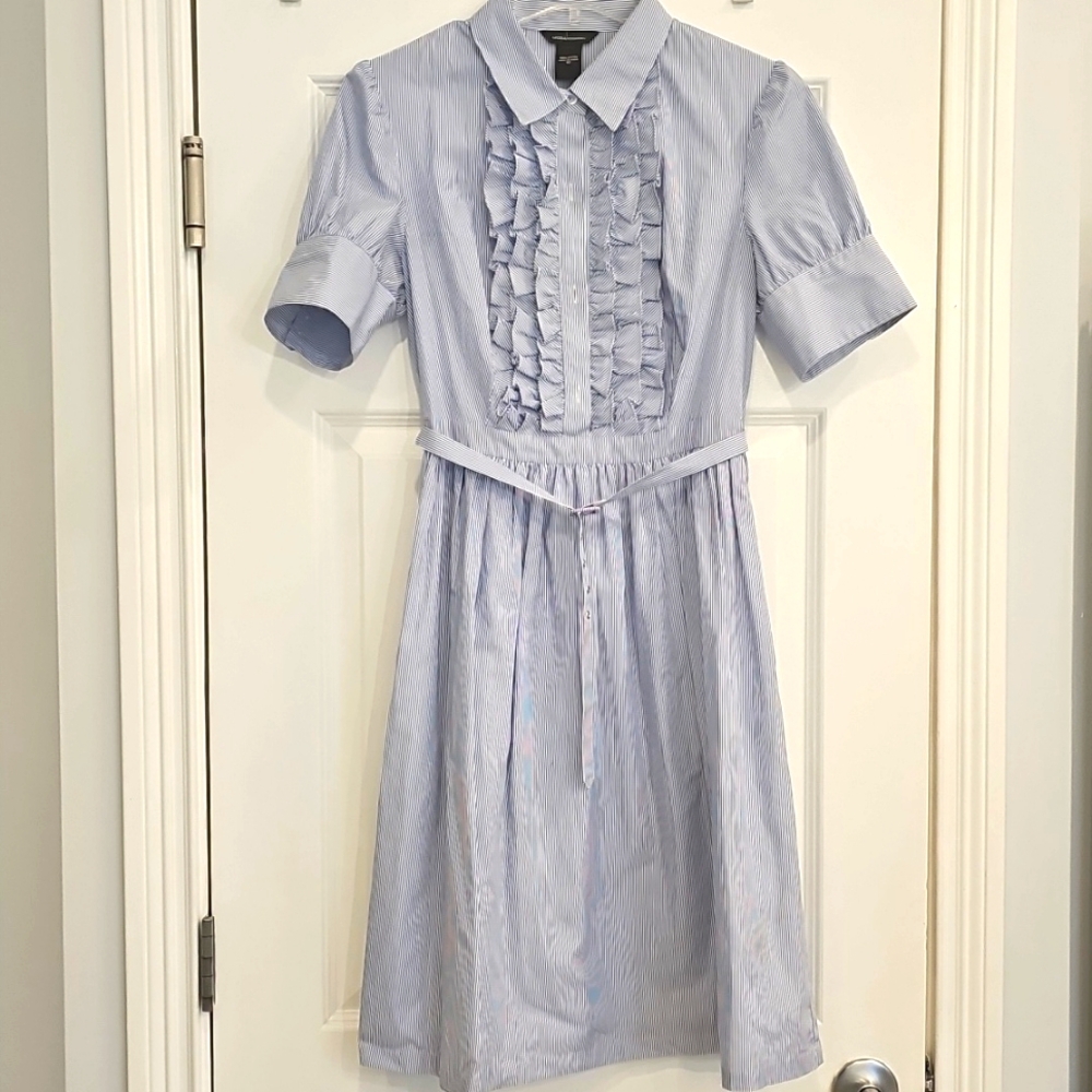 Blue/white striped dress